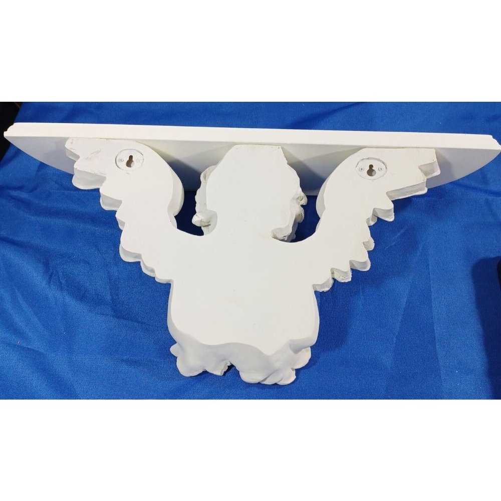NEW Vtg PLASTER  WISTFUL ANGEL CHERUB WALL SHELF Sculpture Victorian Wal… - Picture 7 of 8